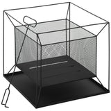 easycomfort braciere da giardino a legna portatile con attizzatoio 45x45x43cm nero