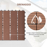 easycomfort easycomfort piastrelle da giardino incastrabili set da 11 mattonelle per esterno pavimentazione giardino marrone 30x30x2.2cm