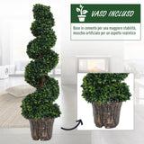 easycomfort easycomfort pianta artificiale bosso a spirale da esterno e interno con vaso 32 x 112cm
