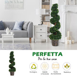 easycomfort easycomfort pianta artificiale bosso a spirale da esterno e interno con vaso 32 x 112cm