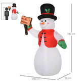 easycomfort easycomfort pupazzo di neve gonfiabile gigante 242cm con luci a led decorazione natalizia per esterno impermeabile