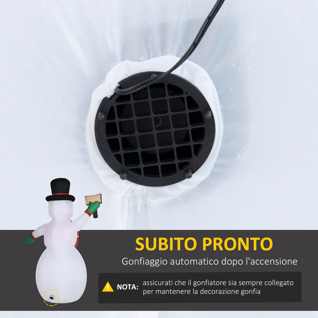 easycomfort easycomfort pupazzo di neve gonfiabile gigante 242cm con luci a led decorazione natalizia per esterno impermeabile