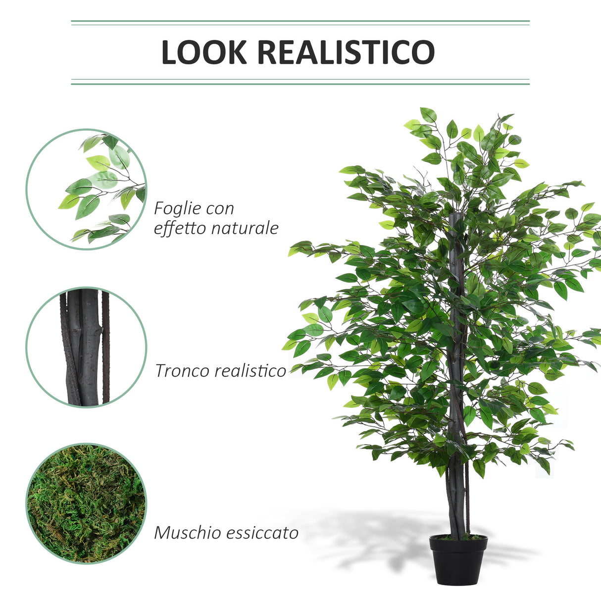 easycomfort easycomfort albero baniano artificiale pianta finta interno ed esterno alta 145cm