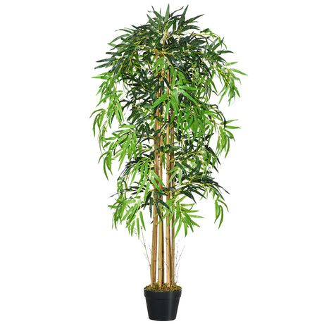easycomfort bambu artificiale con vaso per interno ed esterno 18x150cm