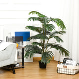 easycomfort easycomfort palma in plastica decorativa con 20 foglie e vaso altezza 140cm