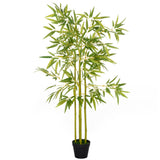 easycomfort bambu in vaso artificiale pianta finta decorazione per interno ed esterno altezza 120cm verde