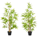easycomfort set 2 piante di bambu artificiali in vaso da 120cm per interni ed esterni