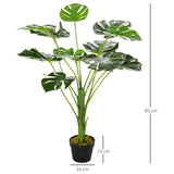 easycomfort easycomfort monstera artificiale 13 foglie e vaso alta 85cm per interno ed esterno