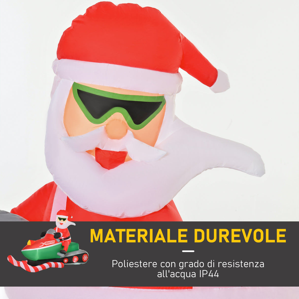 easycomfort easycomfort babbo natale gonfiabile su motoslitta con luci led integrate decorazione natalizia da esterno verderosso