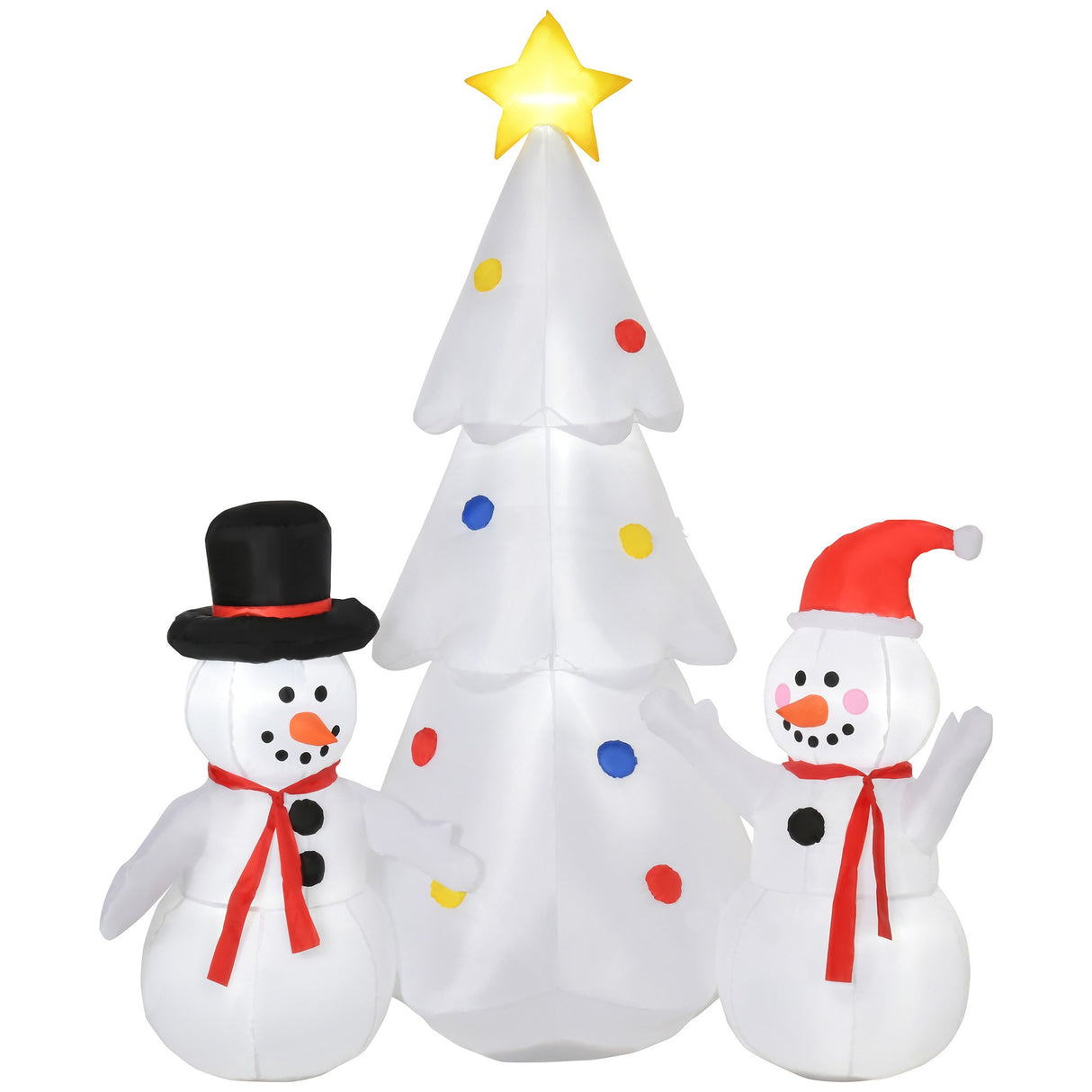 easycomfort easycomfort albero di natale gonfiabile con pupazzi di neve altezza 185cm luci led e gonfiatore