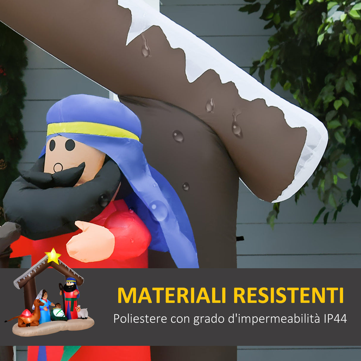 easycomfort easycomfort presepe di natale gonfiabile 183cm con 5 luci led e gonfiatore integrati decorazione natalizia da esterno