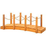 easycomfort ponticello di legno da esterni con sponde in canapa struttura in legno d abete 150x58x58.5cm arancione