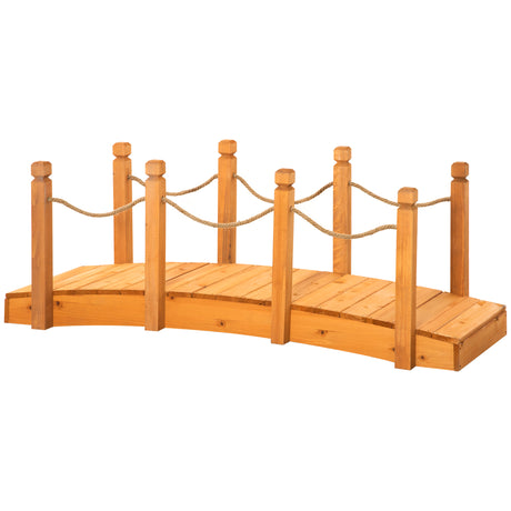 easycomfort ponticello di legno da esterni con sponde in canapa struttura in legno d abete 150x58x58.5cm arancione