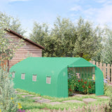 easycomfort easycomfort serra da giardino a tunnel con 8 finestre e porta avvolgibile 6x3x2m