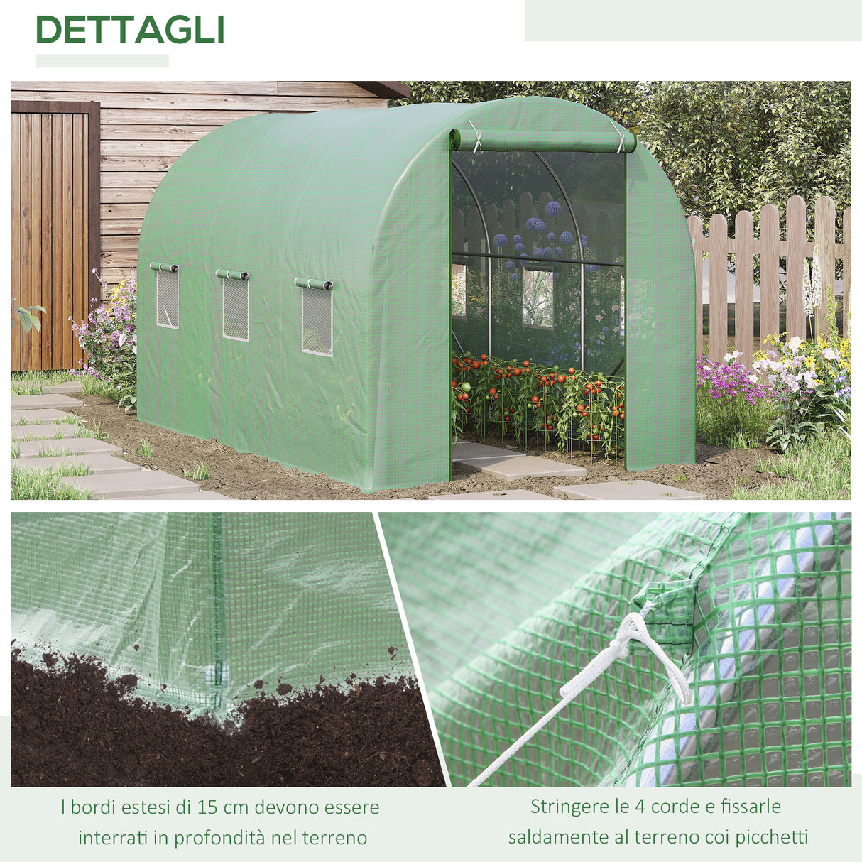 easycomfort easycomfort serra con tetto arrotondato in pe 3.5x2x2m