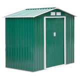 easycomfort easycomfort casetta da giardino porta utensili in lamiera con porte scorrevoli 213x130x185cm verde