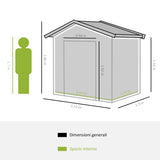 easycomfort cabina casetta da giardino porta utensili in lamiera di ferro grigio 213x127x185cm