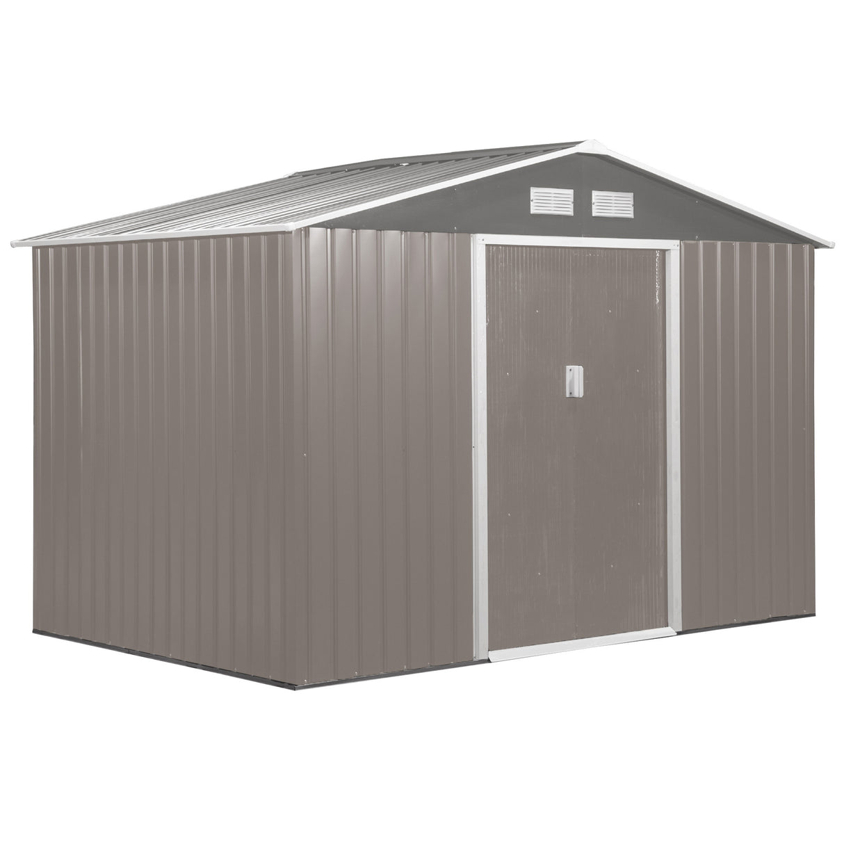 easycomfort casetta porta attrezzi capanno da giardino in acciaio zincato grigio 277 x 191 x 192 cm