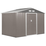 easycomfort casetta porta attrezzi capanno da giardino in acciaio zincato grigio 277 x 191 x 192 cm