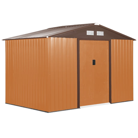 easycomfort casetta porta attrezzi capanno da giardino porta utensili in lamiera gialla