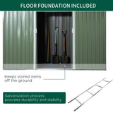 easycomfort casetta da giardino porta utensili in lamiera di acciaio con porte scorrevoli 280x130x172cm verde chiaro