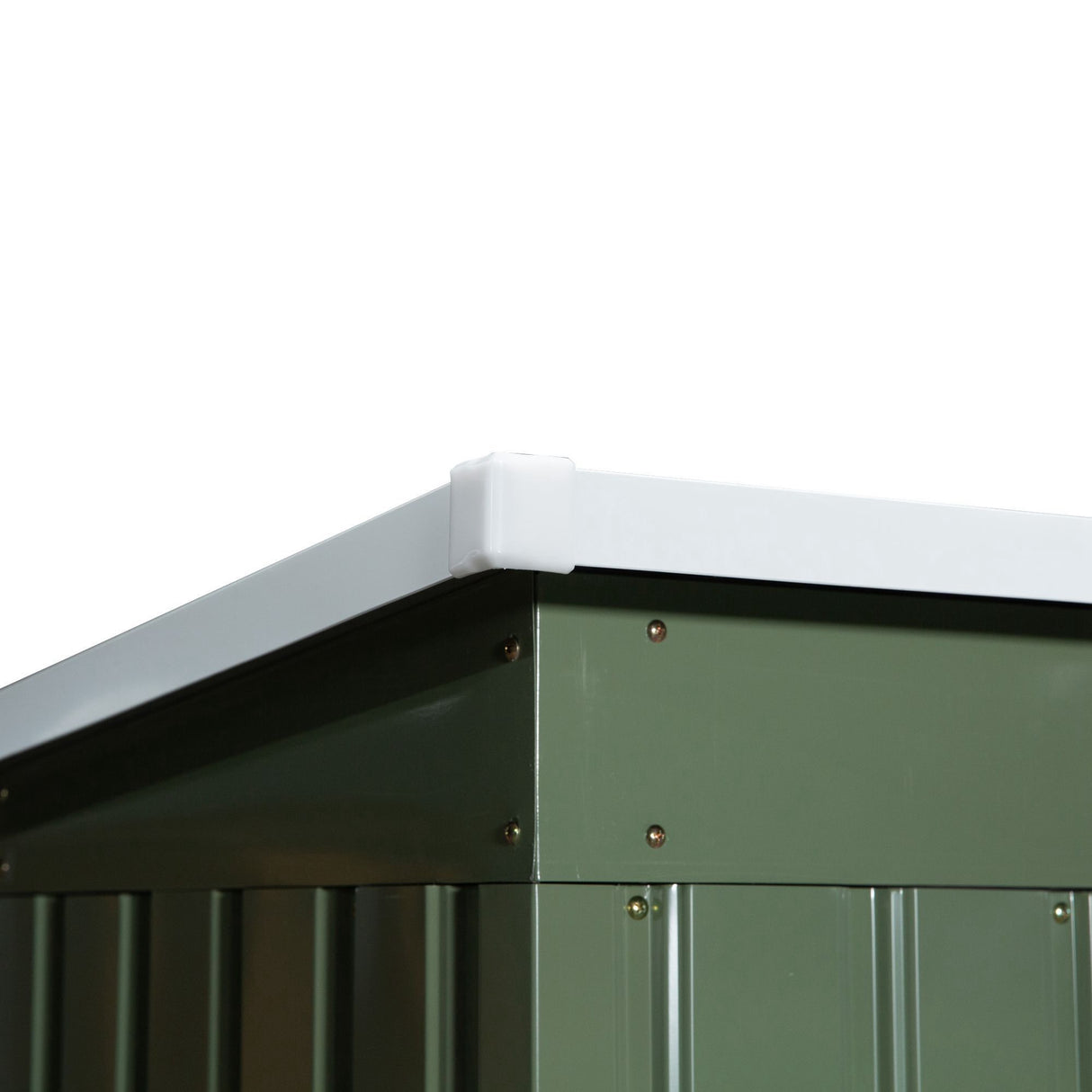 easycomfort casetta da giardino porta utensili in lamiera di acciaio con porte scorrevoli 280x130x172cm verde chiaro