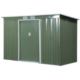 easycomfort casetta da giardino porta utensili in lamiera di acciaio con porte scorrevoli 280x130x172cm verde chiaro