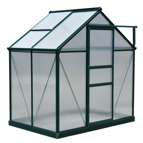 easycomfort serra da giardino in policarbonato anti uv con finestra e porta scorrevole 190x132x201cm