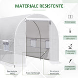easycomfort easycomfort serra tunnel con struttura in acciaio zincato e telo in polietilene 6 finestre avvolgibili bianco 4 x 2 x 2 m