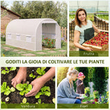 easycomfort easycomfort serra tunnel con struttura in acciaio zincato e telo in polietilene 6 finestre avvolgibili bianco 4 x 2 x 2 m