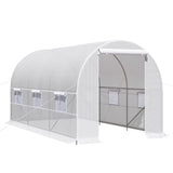 easycomfort easycomfort serra tunnel con struttura in acciaio zincato e telo in polietilene 6 finestre avvolgibili bianco 4 x 2 x 2 m