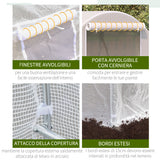 easycomfort easycomfort serra tunnel con struttura in acciaio zincato e telo in polietilene 6 finestre avvolgibili bianco 5 x 2 x 2 m