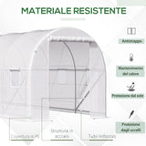 easycomfort easycomfort serra tunnel con struttura in acciaio zincato e telo in polietilene 6 finestre avvolgibili bianco 5 x 2 x 2 m