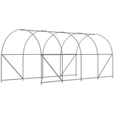 easycomfort easycomfort serra tunnel con struttura in acciaio zincato e telo in polietilene 6 finestre avvolgibili bianco 5 x 2 x 2 m