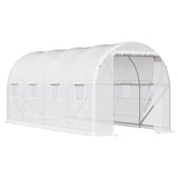 easycomfort easycomfort serra tunnel con struttura in acciaio zincato e telo in polietilene 6 finestre avvolgibili bianco 5 x 2 x 2 m