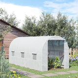 easycomfort easycomfort serra da giardino a tunnel per piante in pe con tubi in ferro bianco 450x200x200cm