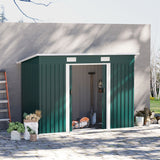 easycomfort easycomfort casetta porta attrezzi in acciaio capanno da giardino con 2 porte scorrevoli 261x133x182cm