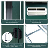 easycomfort easycomfort casetta porta attrezzi in acciaio capanno da giardino con 2 porte scorrevoli 261x133x182cm