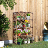 easycomfort easycomfort scaffalatura fioriera per piante a 3 ripiani in legno di abete 80x40x150cm