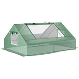 easycomfort serra da giardino in acciaio con rivestimento in pe porte avvolgibili e finestre 180x140x80cm verde