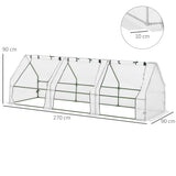 easycomfort easycomfort serra da giardino a tunnel in pe con bordi allungati e porte a cerniera 270x90x90 cm bianco