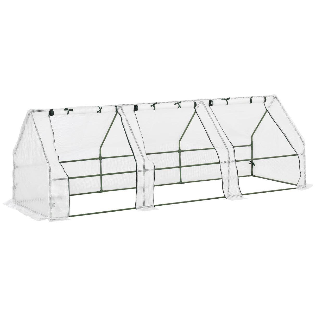 easycomfort easycomfort serra da giardino a tunnel in pe con bordi allungati e porte a cerniera 270x90x90 cm bianco