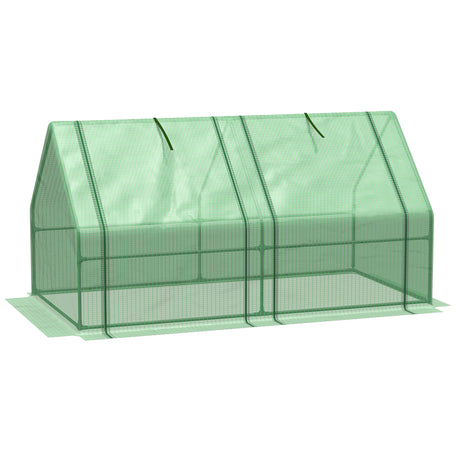 easycomfort serra da giardino con copertura in pe rinforzato e telaio in acciaio 180x90x90cm verde