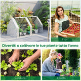 easycomfort serra da giardino con copertura in pe rinforzato e telaio in acciaio 180x90x90cm bianco
