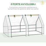 easycomfort serra da giardino con copertura in pe rinforzato e telaio in acciaio 180x90x90cm bianco