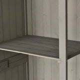 easycomfort casetta da giardino legno con porta doppia mensole e finestre 127.5x50x164cm