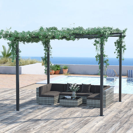 easycomfort pergolato da giardino struttura in metallo nero 300 x 300 x 230 cm
