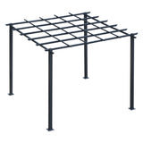 easycomfort pergolato da giardino struttura in metallo nero 300 x 300 x 230 cm
