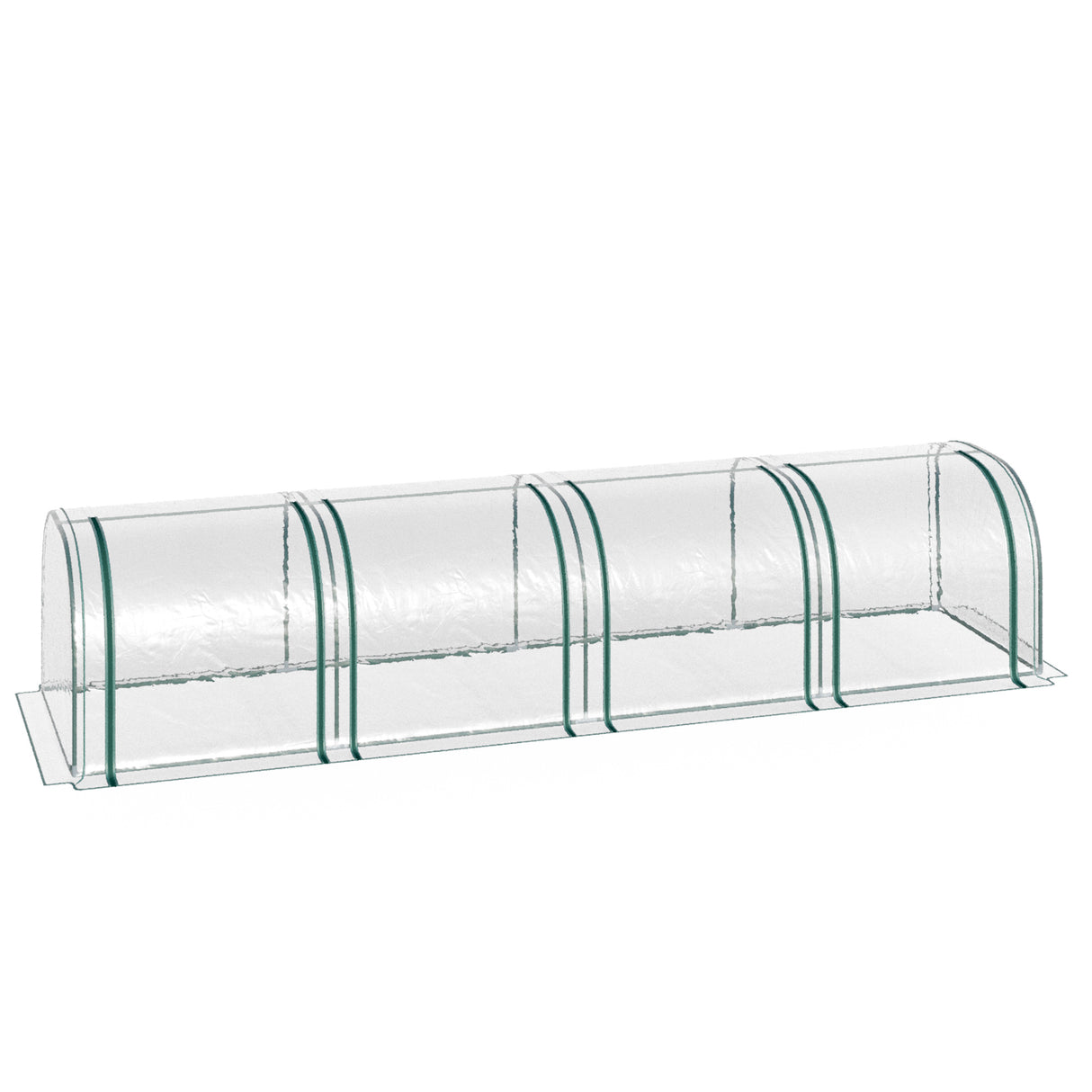 easycomfort serra a tunnel in acciaio e pvc impermeabile e anti uv con 4 porte a cerniera 395x100x80 cm
