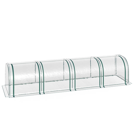 easycomfort serra a tunnel in acciaio e pvc impermeabile e anti uv con 4 porte a cerniera 395x100x80 cm